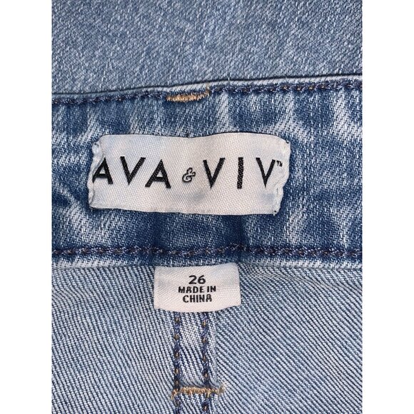 Ava & Viv Womens High Rise Skinny Blue Denim Jeans Casual Stretch Plus Size 26 - Picture 6 of 9